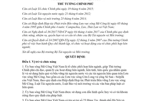 Quyết định 619/QĐ-TTg 2020 nhiệm vụ quyền hạn và cơ cấu tổ chức Ủy ban sông Mê Công Việt Nam