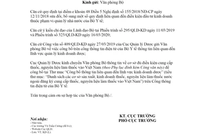 Công văn 536/QLD-KD 2020 công bố cơ sở cung cấp thuốc nước ngoài vào Việt Nam