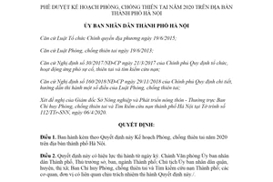 Quyết định 1744/QĐ-UBND 2020 phê duyệt Kế hoạch Phòng chống thiên tai thành phố Hà Nội