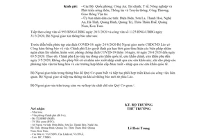 Công văn 1473/BNG-UBBG 2020 phía Lào gia hạn việc tạm dừng xuất nhập cảnh tại các cửa khẩu