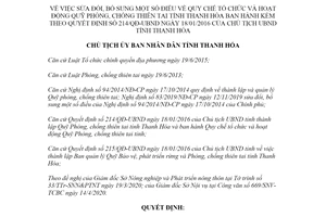 Quyết định 1461/QĐ-UBND 2020 sửa đổi Quy chế hoạt động Quỹ Phòng chống thiên tai Thanh Hóa