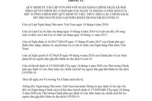 Thông tư 05/2020/TT-NHNN tái cấp vốn đối với Ngân hàng Chính sách xã hội theo 15/2020/QĐ-TTg