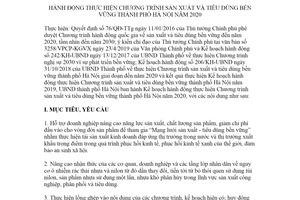 Kế hoạch 96/KH-UBND 2020 thực hiện Chương trình sản xuất và tiêu dùng bền vững Hà Nội