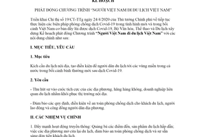 Kế hoạch 1749/KH-BVHTTDL 2020 phát động Chương trình Người Việt Nam du lịch Việt Nam