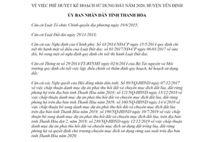 Quyết định 1499/QĐ-UBND 2020 phê duyệt Kế hoạch sử dụng đất Yên Định tỉnh Thanh Hóa