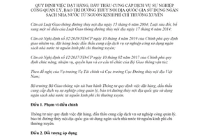 Thông tư 10/2020/TT-BGTVT đặt hàng cung cấp dịch vụ sự nghiệp công quản lý đường thủy nội địa