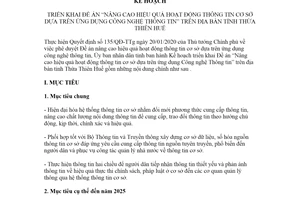 Kế hoạch 110/KH-UBND 2020 Nâng cao hoạt động thông tin cơ sở trên Công nghệ Thông tin Huế