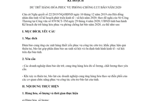 Kế hoạch 113/KH-UBND 2020 dự trữ hàng hóa phục vụ phòng chống lụt bão Thừa Thiên Huế