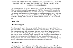 Kế hoạch 164/KH-UBND 2020 thực hiện Chiến lược phát triển năng lượng quốc gia tỉnh Hà Tĩnh