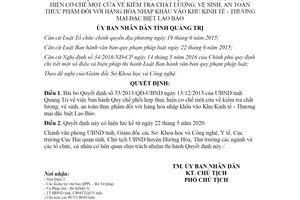 Quyết định 12/2020/QĐ-UBND bãi bỏ Quyết định 33/2013/QĐ-UBND tỉnh Quảng Trị