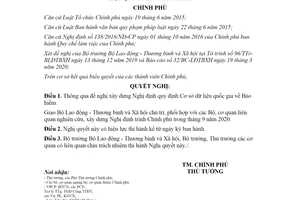 Nghị quyế 71/NQ-CP 2020 thông qua đề nghị xây dựng Nghị định Cơ sở dữ liệu quốc gia Bảo hiểm