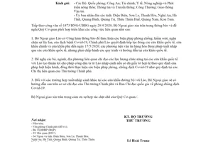 Công văn 1536/BNG-UBBG 2020 Lào thông báo tiếp tục đóng các loại cửa khẩu biên giới Việt Nam Lào