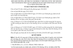 Quyết định 14/2020/QĐ-UBND sửa đổi Quyết định 08/2016/QĐ-UBND tỉnh Đắk Lắk