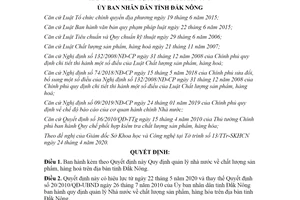 Quyết định 09/2020/QĐ-UBND quản lý nhà nước về chất lượng sản phẩm hàng hoá Đắk Nông