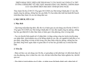 Kế hoạch 63/KH-UBND 2020 thực hiện Chỉ thị 08/CT-TTg phòng chống bạo lực gia đình Quảng Ngãi