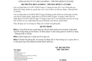 Quyết định 516/QĐ-LĐTBXH 2020 công bố thủ tục hành chính thuộc chức năng quản lý Bộ Lao động