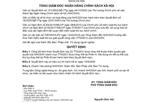 Quyết định 2433/QĐ-NHCS 2020 công bố thủ tục giải quyết công việc về hoạt động khác tín dụng