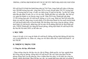 Kế hoạch 102/KH-UBND 2020 phòng chống dịch bệnh sốt xuất huyết Hà Nội