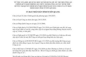 Quyết định 177/QĐ-UBND 2020 sửa đổi Đề án Bố trí Công an đảm nhiệm Công an xã Tuyên Quang