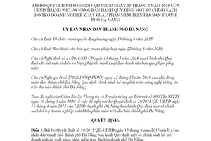 Quyết định 13/2020/QĐ-UBND bãi bỏ Quyết định 10/2015/QĐ-UBND Đà Nẵng