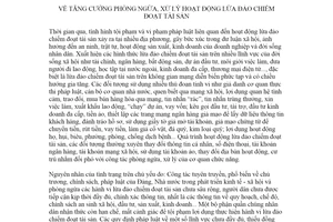 Chỉ thị 21/CT-TTg 2020 tăng cường phòng ngừa xử lý hoạt động lừa đảo chiếm đoạt tài sản