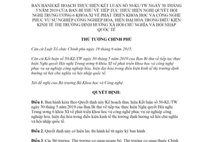 Quyết định 696/QĐ-TTg 2020 thực hiện Kết luận 50-KL/TW phát triển khoa học công nghệ