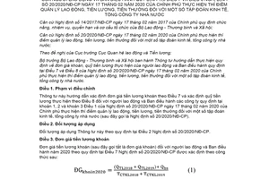 Thông tư 04/2020/TT-BLĐTBXH thực hiện đơn giá khoán quỹ tiền lương thực hiện của người lao động