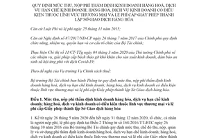 Thông tư 44/2020/TT-BTC mức thu nộp phí thẩm định kinh doanh hàng hóa hạn chế kinh doanh