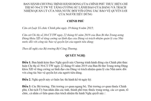 Nghị quyết 82/NQ-CP 2020 Chương trình hành động thực hiện Chỉ thị 30-CT/TW