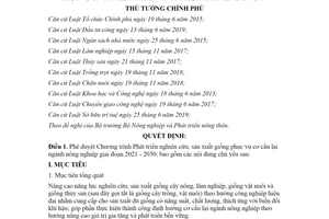 Quyết định 703/QĐ-TTg 2020 Phát triển nghiên cứu giống phục vụ cơ cấu lại ngành nông nghiệp