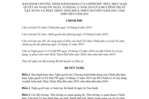 Nghị quyết 361/QĐ-BNV 2020 thực hiện Nghị quyết 54-NQ/TW xây dựng và phát triển Huế