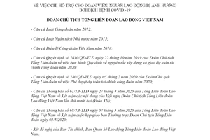 Quyết định 643/QĐ-TLĐ 2020 chi hỗ trợ cho đoàn viên bị ảnh hưởng bởi dịch bệnh Covid 19