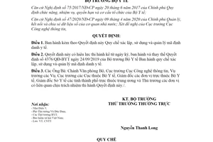 Quyết định 2153/QĐ-BYT 2020 Quy chế xác lập sử dụng và quản lý mã định danh y tế