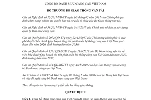 Quyết định 1041/QĐ-BGTVT 2020 công bố Danh mục cảng cạn Việt Nam