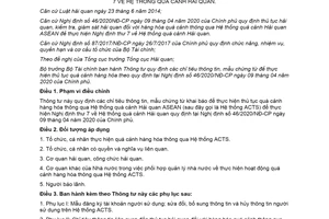 Thông tư 42/2020/TT-BTC chỉ tiêu thông tin mẫu chứng từ để thực hiện thủ tục quá cảnh hàng hóa