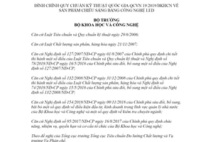 Quyết định 1383/QĐ-BKHCN 2020 đính chính Quy chuẩn kỹ thuật quốc gia QCVN 19:2019/BKHCN