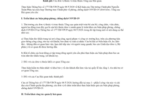 Công văn 3057/TCHQ-VP 2020 thực hiện phòng chống dịch COVID 19 theo Thông báo 177/TB-VPCP