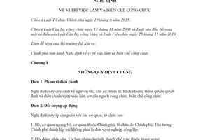 Nghị định 62/2020/NĐ-CP vị trí việc làm và biên chế công chức