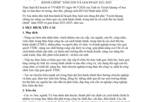 Kế hoạch 56/KH-UBND 2020 chung tay nâng cao hiệu quả cải cách hành chính Tuyên Quang