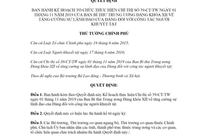 Quyết định 753/QĐ-TTg 2020 thực hiện Chỉ thị 39-CT/TW tăng cường lãnh đạo công tác người khuyết tật