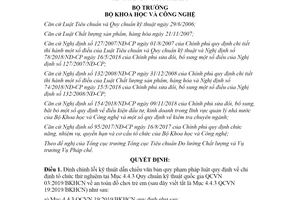 Quyết định 1382/QĐ-BKHCN 2020 đính chính Quy chuẩn kỹ thuật quốc gia QCVN 03:2019/BKHCN