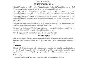 Quyết định 374/QĐ-BNV 2020 nâng cao năng lực nghiên cứu khoa học cho đội ngũ công chức