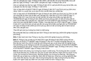 Thông tư 15/2020/TT-BGDĐT Quy chế thi tốt nghiệp trung học phổ thông