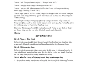 Thông tư 04/2020/TT-BTNMT kỹ thuật quy hoạch tổng hợp lưu vực sông liên tỉnh nguồn nước liên tỉnh