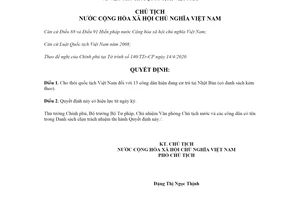 Quyết định 757/QĐ-CTN 2020 cho thôi quốc tịch Việt Nam đối với công dân cư trú tại Nhật Bản