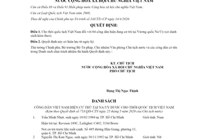 Quyết định 753/QĐ-CTN 2020 cho thôi quốc tịch Việt Nam đối với công dân đang cư trú tại Na Uy