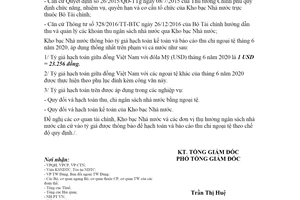 Thông báo 2778/TB-KBNN 2020 tỷ giá hạch toán ngoại tệ tháng 6 Kho bạc Nhà nước