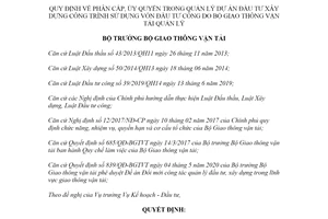 Quyết định 1038/QĐ-BGTVT 2020 quản lý dự án đầu tư xây dựng công trình sử dụng vốn đầu tư công