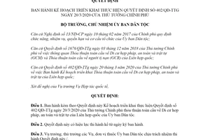 Quyết định 253/QĐ-UBDT 2020 ban hành Kế hoạch thực hiện Quyết định 402/QĐ-TTg