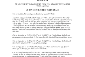 Quyết định 210/QĐ-UBND 2020 sắp xếp lại cơ cấu tổ chức của Sở Công thương Tuyên Quang